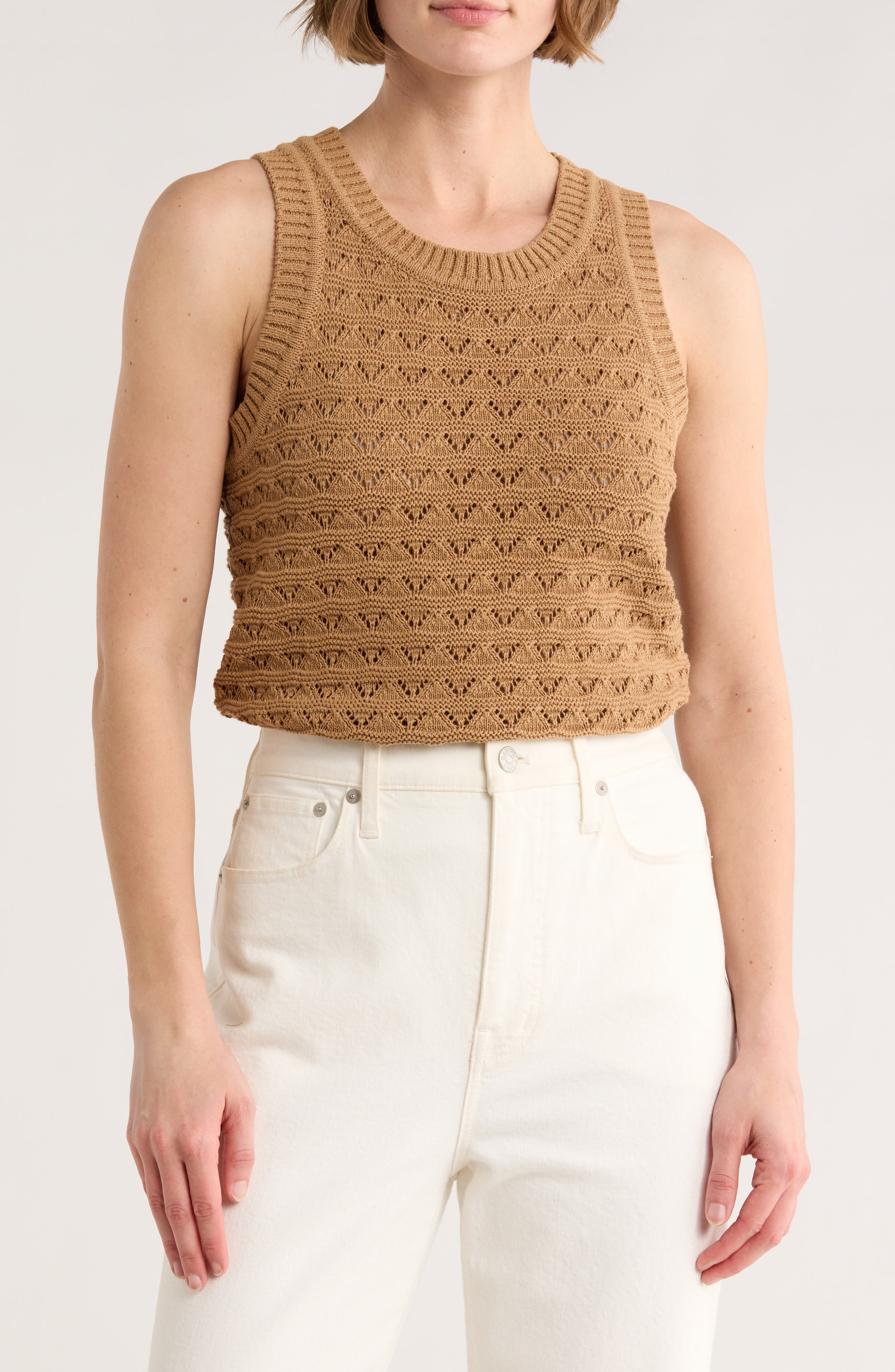 ELIE ELIE TAHARI Pointelle Sweater Tank