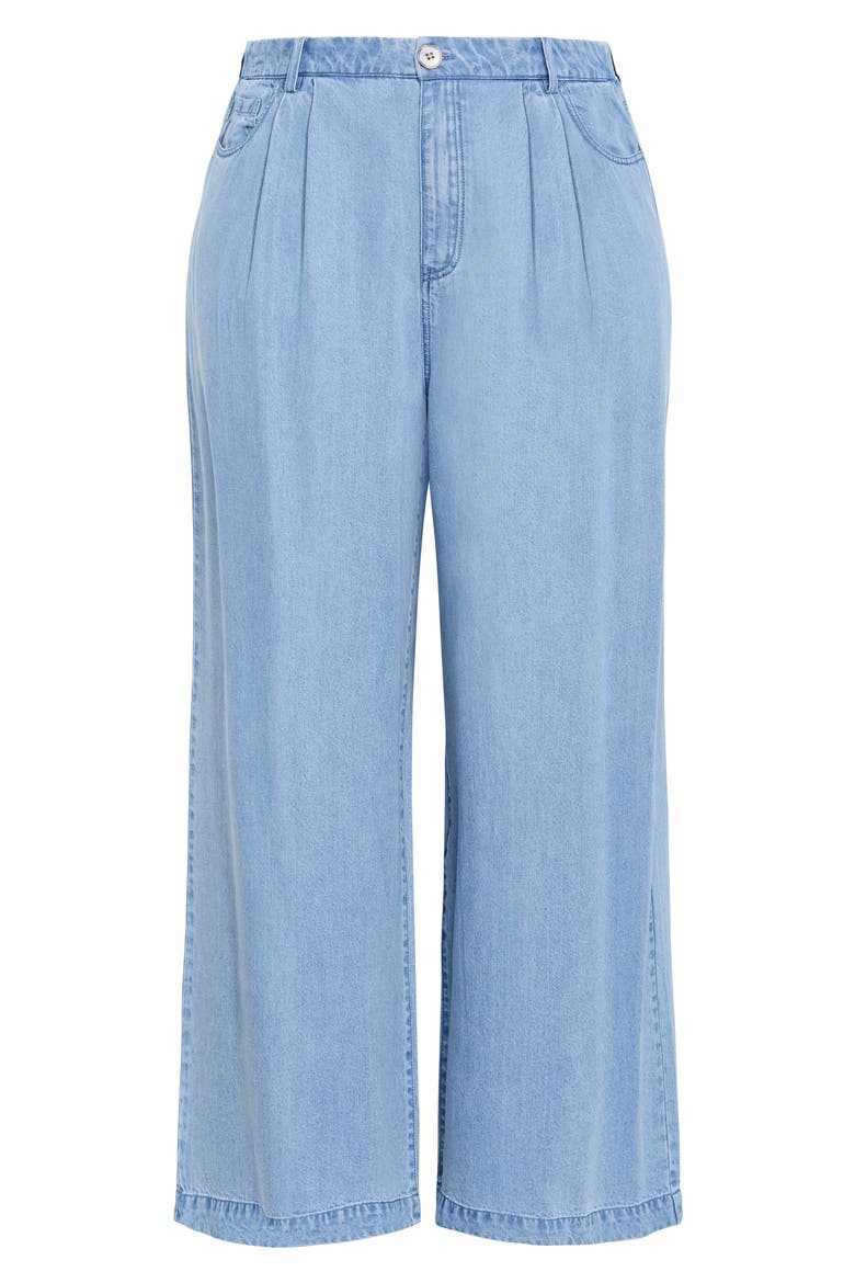 Evani Wide Leg Denim Pants, Alternate, color, LIGHT WASH