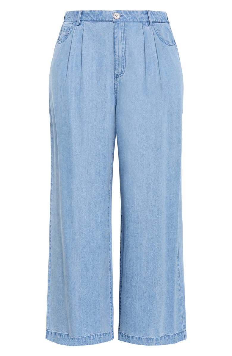 City Chic Evani Wide Leg Denim Pants, Alternate, color, Light Wash