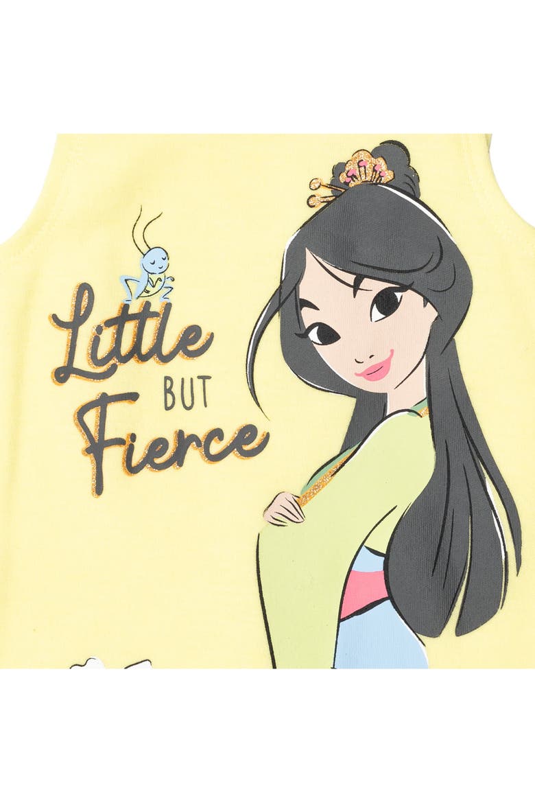 Princess Sleeveless One-Piece and Headband Set, Alternate, color, Mulan Yellow