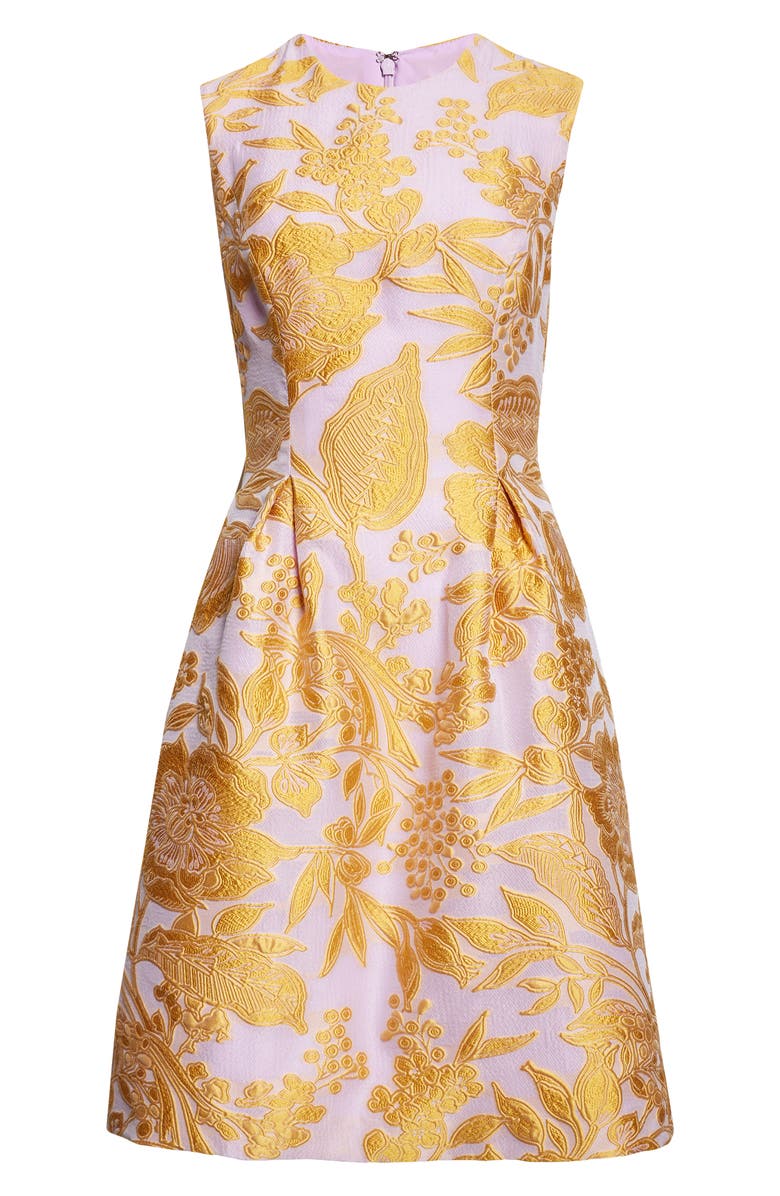 Lela Rose Betsy Floral Jacquard Cocktail Dress, Alternate, color, Peony Multi