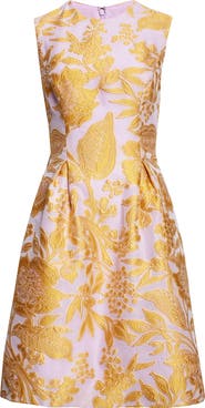 Lela Rose Betsy Floral Jacquard Cocktail Dress