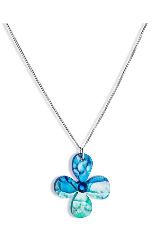 Toolally Daisy Pendant Necklace In Blue