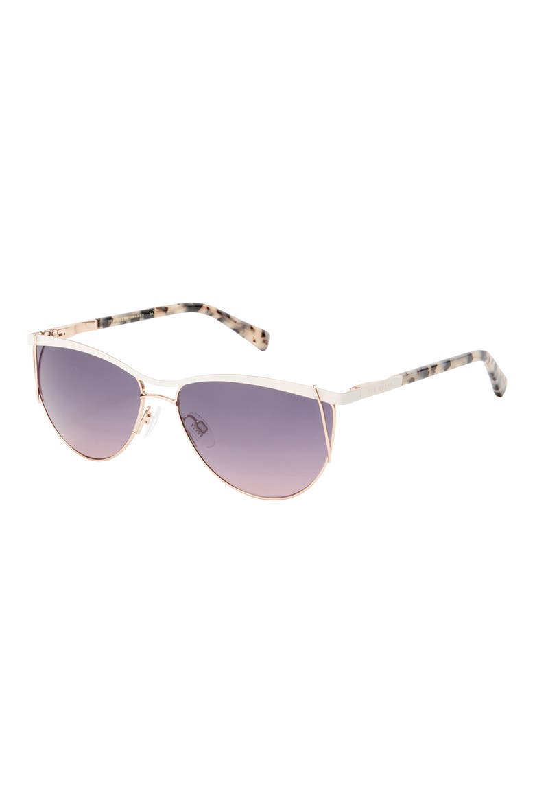 59mm Full Rim Aviator Sunglasses, Alternate, color, ROSE GOLD
