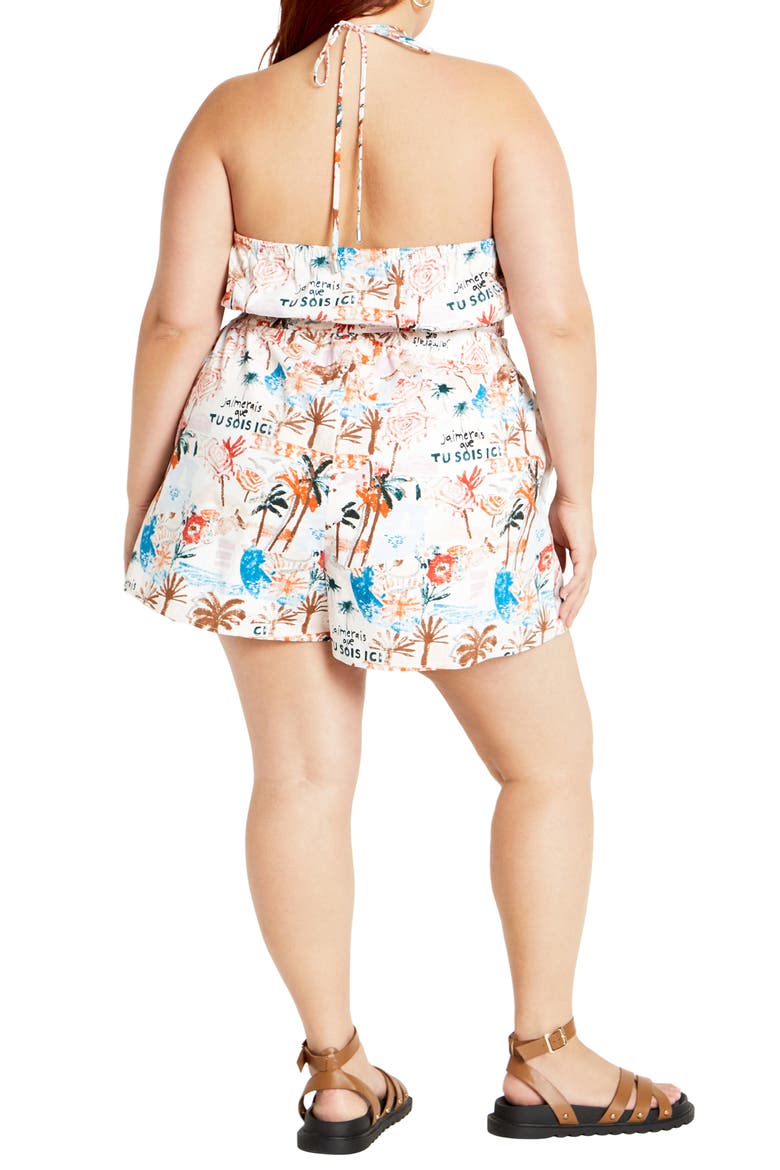Almay Halter Romper, Alternate, color, ORANGE POSTACRDS