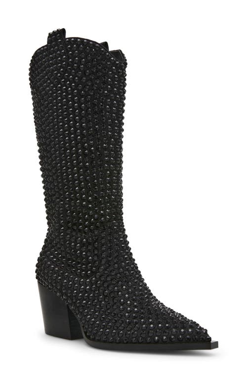 Betsey Johnson Randy Embellished Western Boot in Black 