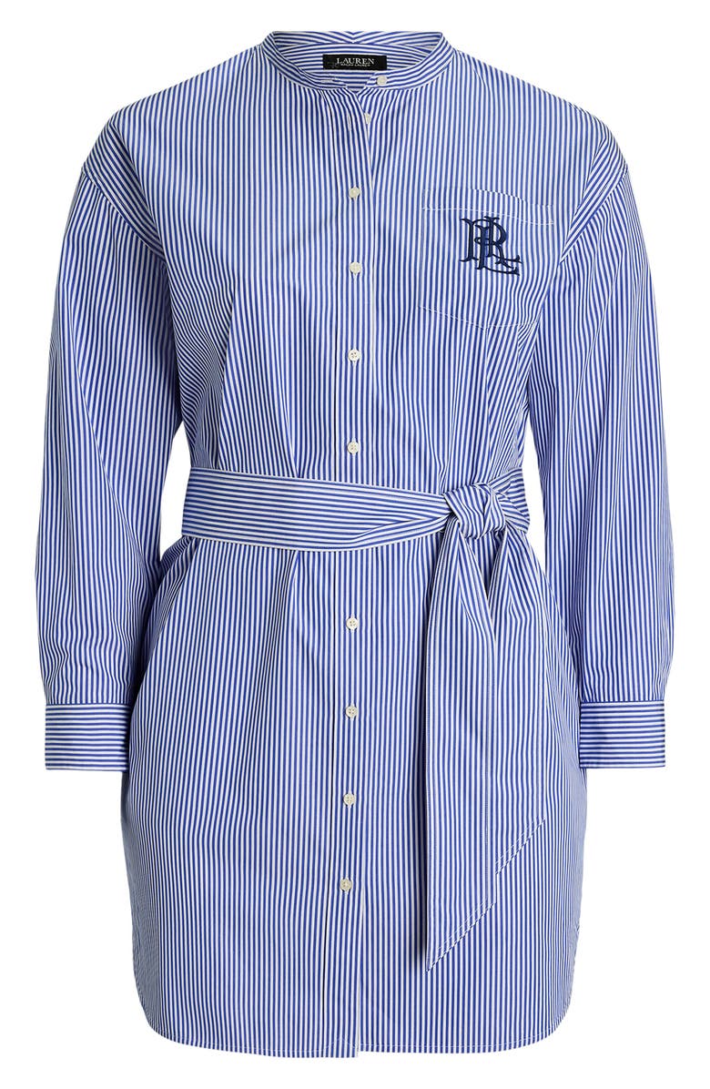 Lauren Ralph Lauren Stripe Long Sleeve Belted Cotton Shirtdress, Alternate, color,