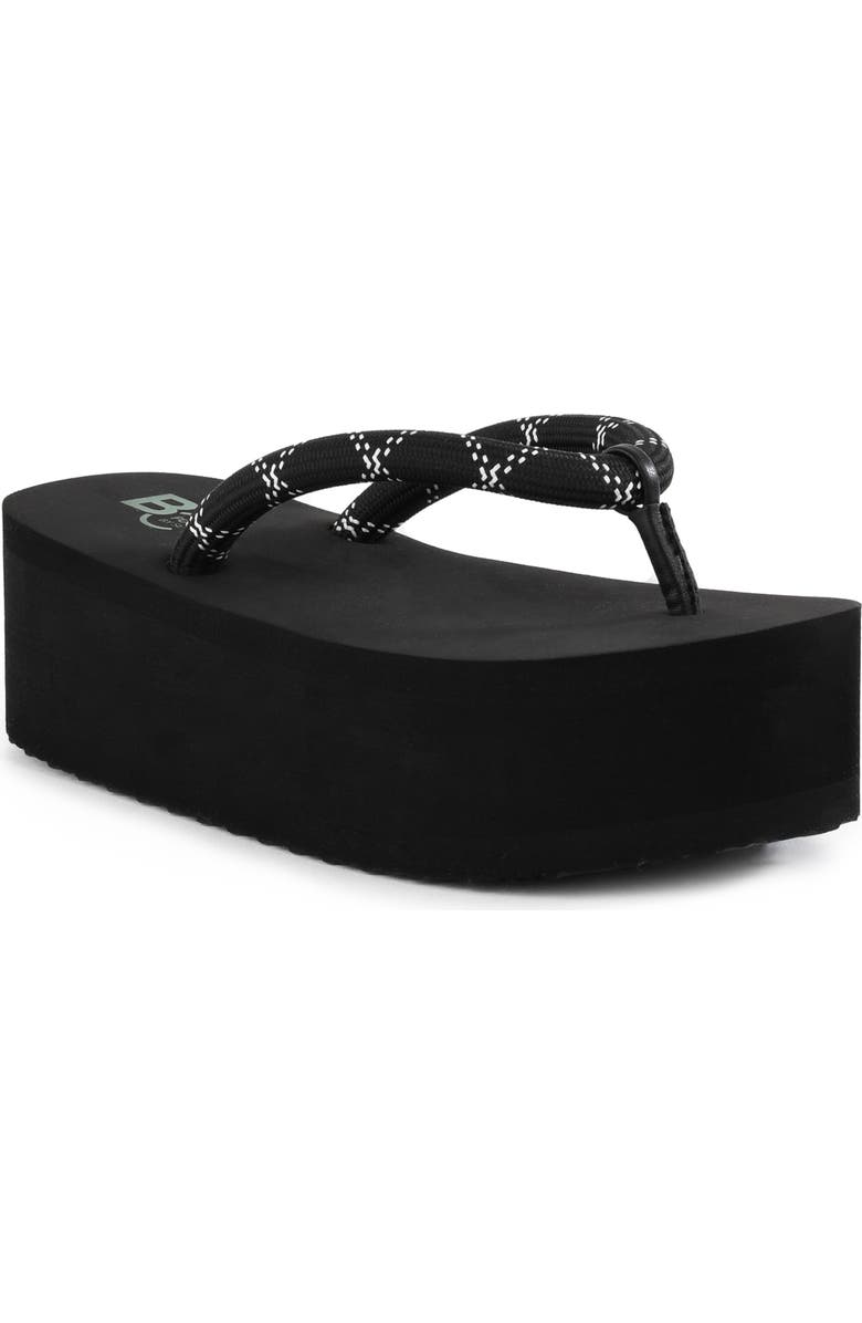 BC Footwear A Pretty Penny Platform Sandal, Main, color, Black/ White Rope