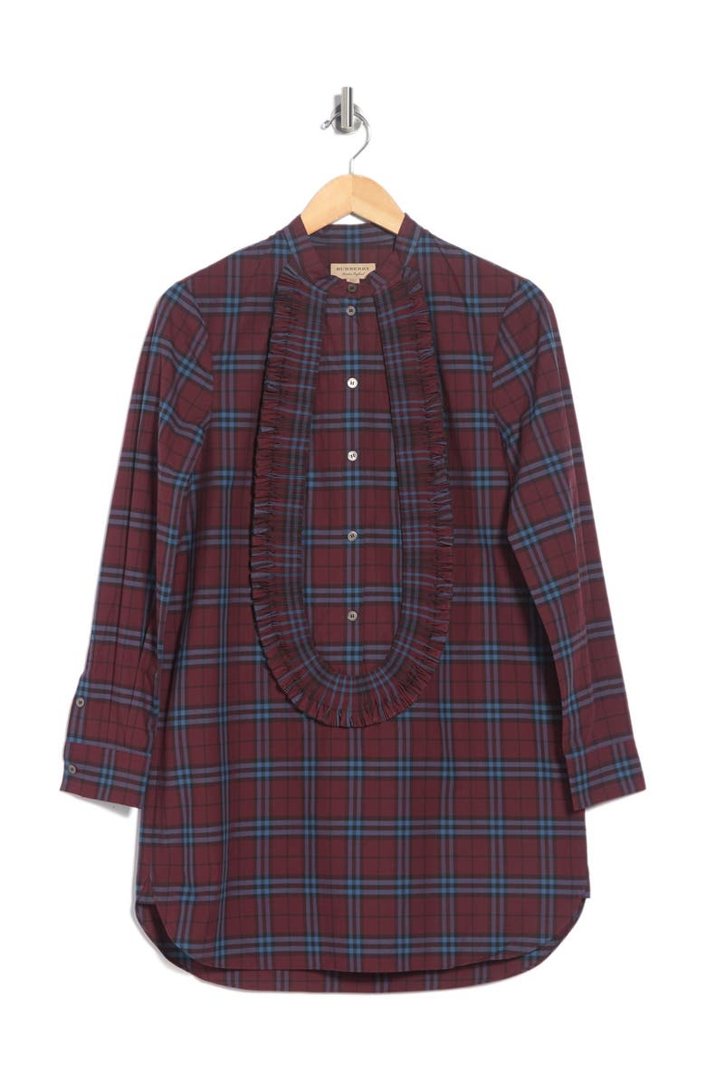 Burberry Laysan Ruffle Bib Shirt, Alternate, color, 