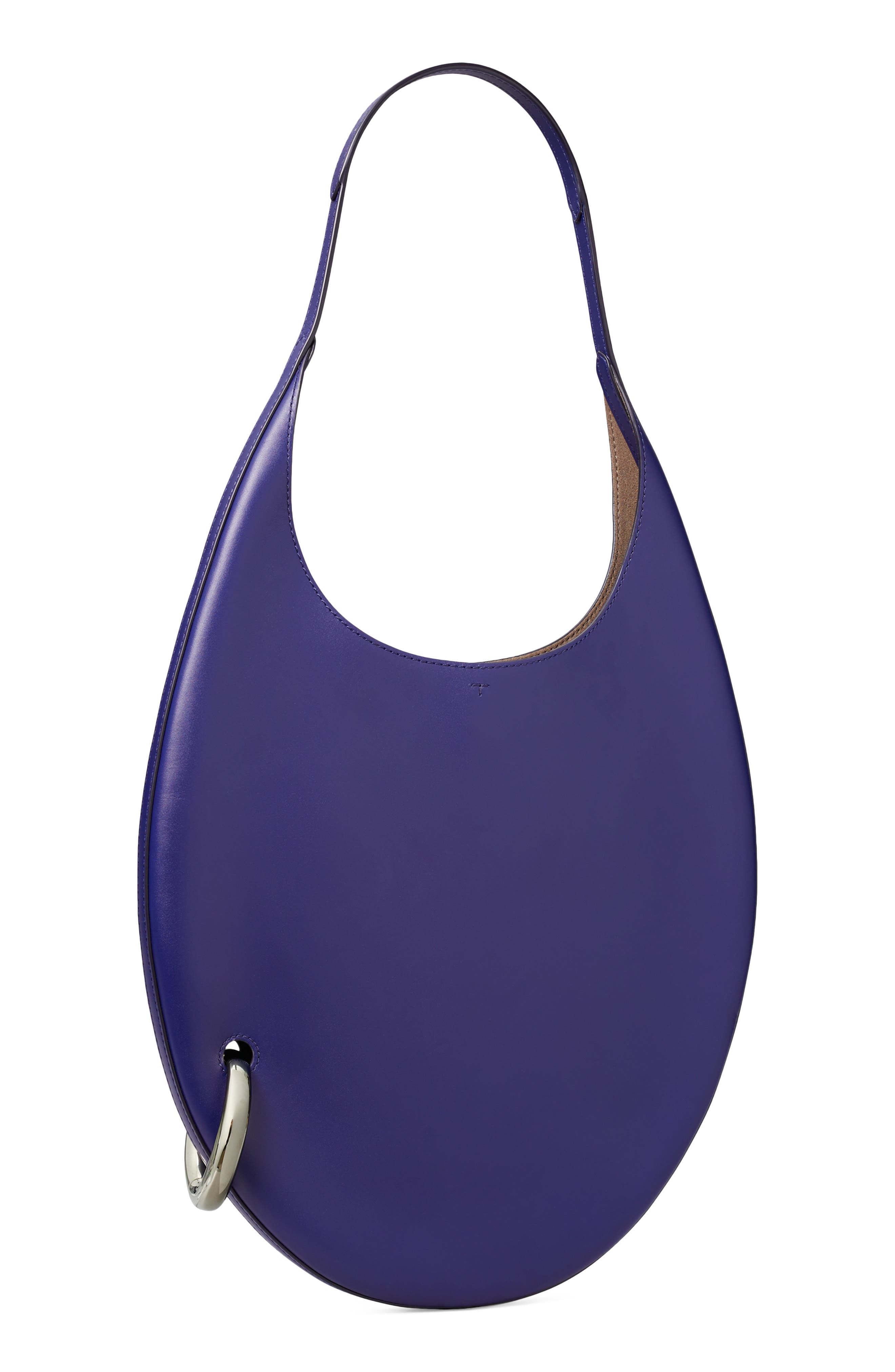 Tory Burch Pierced Leather Bag, Alternate, color, Ballpoint Blue