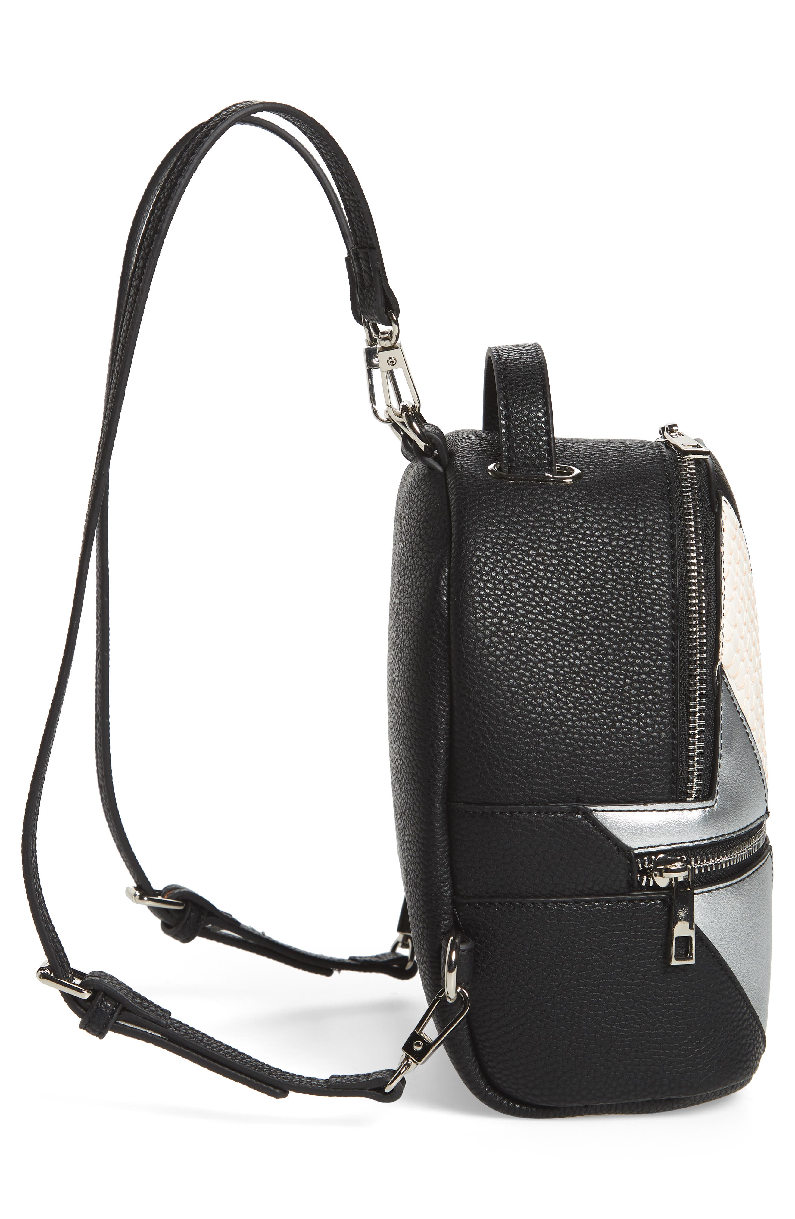 Greta Backpack, Alternate, color, BLACK METALLIC