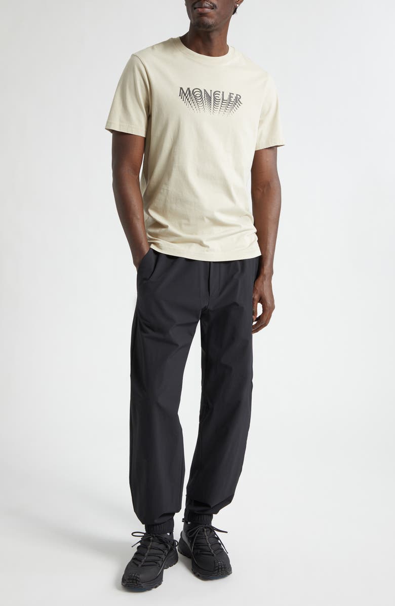 Moncler Stretch Nylon Cargo Joggers, Alternate, color, Black