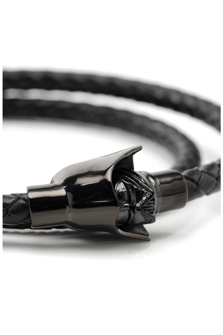 Star Wars™ - Darth Vader Braided Leather Wrap Bracelet, Alternate, color, BLACK