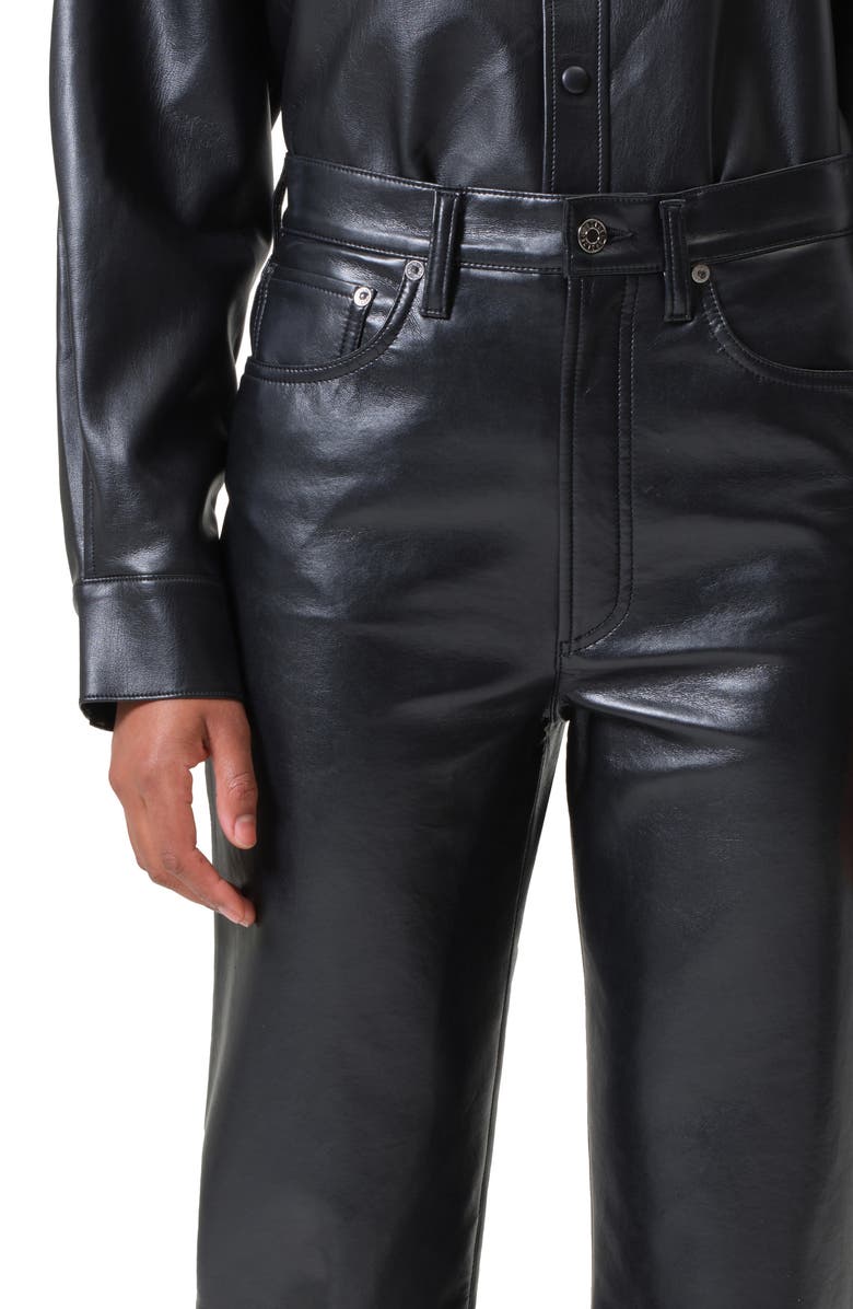 AGOLDE '90s Pinch Waist Straight Leg Leather Blend Pants, Alternate, color, Detox