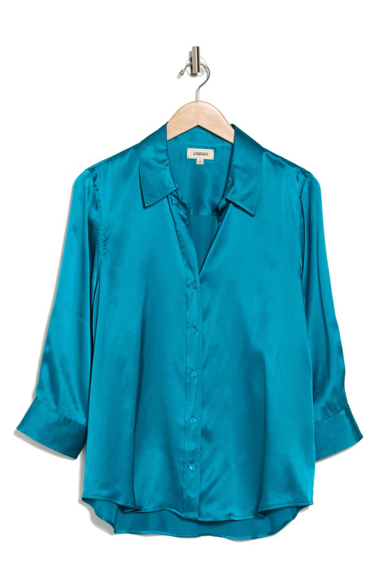 L'AGENCE Dani Silk Blouse, Main, color, 