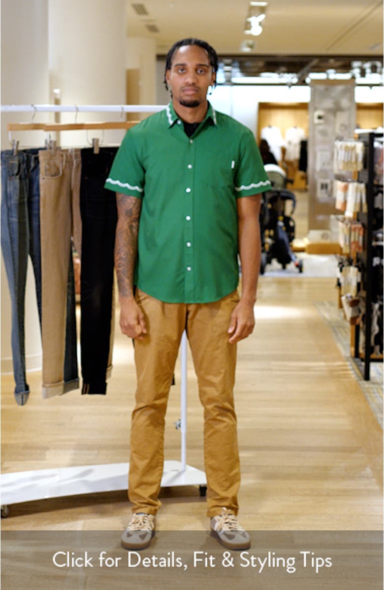 Ciao Weekend Embroidered Short Sleeve Performance Button-Up Shirt, sales video thumbnail