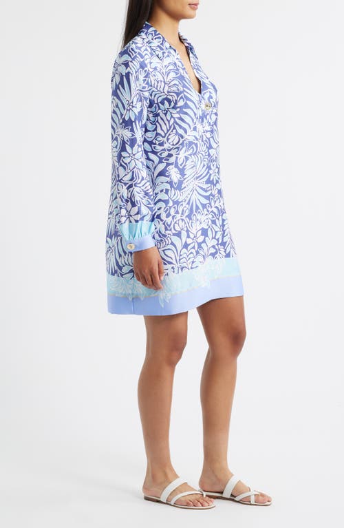 Lilly Pulitzer ® Iralanne Long Sleeve Popover Shirtdress In Blue