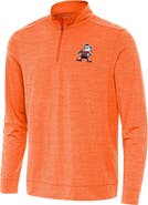 ANTIGUA Men's Antigua Heather Orange Cleveland Browns Bright Quarter-Zip Top