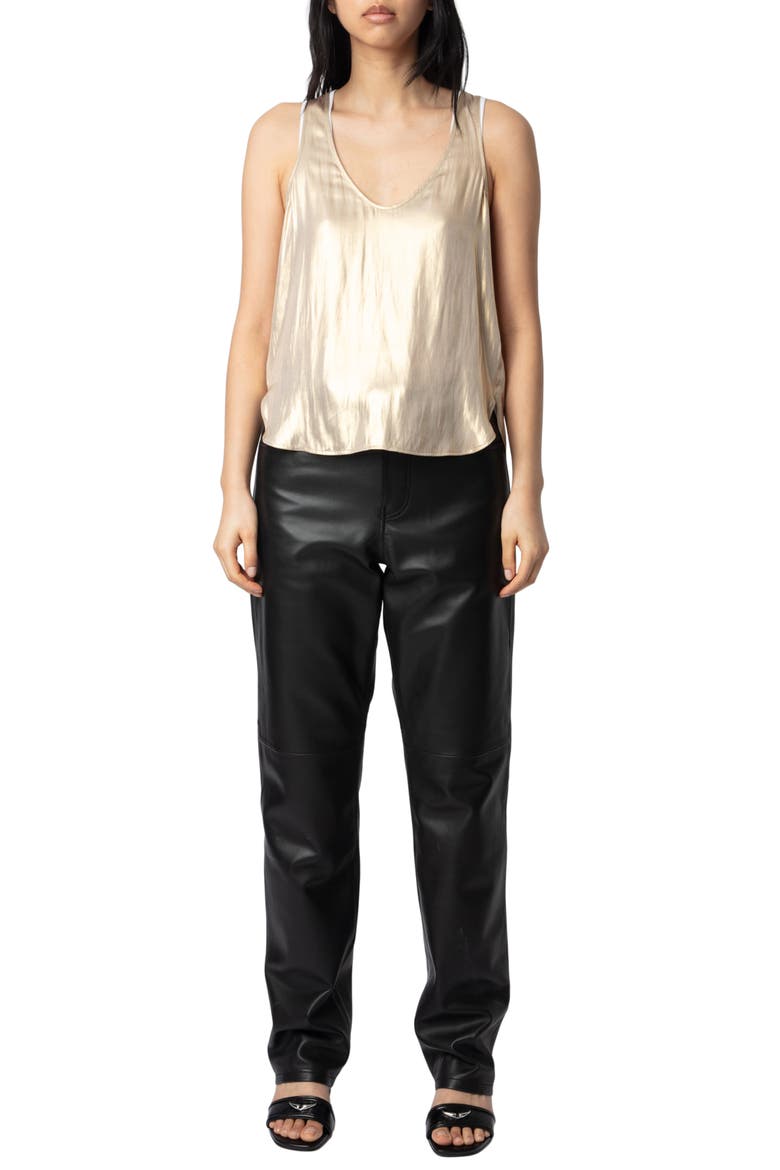Tarys Satin Tank, Alternate, color, GOLD