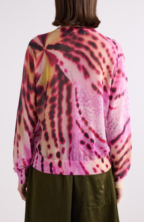 Dries Van Noten Talita Printed Cotton-blend Cardigan In Pink