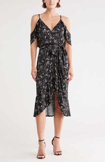 Cold Shoulder Wrap Dress