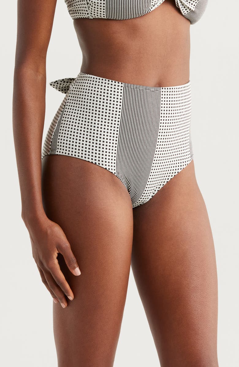 lemlem Elsi High Waist Bikini Bottoms, Alternate, color, Semira Vanilla