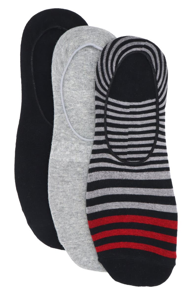 Lorenzo Uomo 3-Pack Assorted Ankle Socks, Main, color, Black Grey Multi