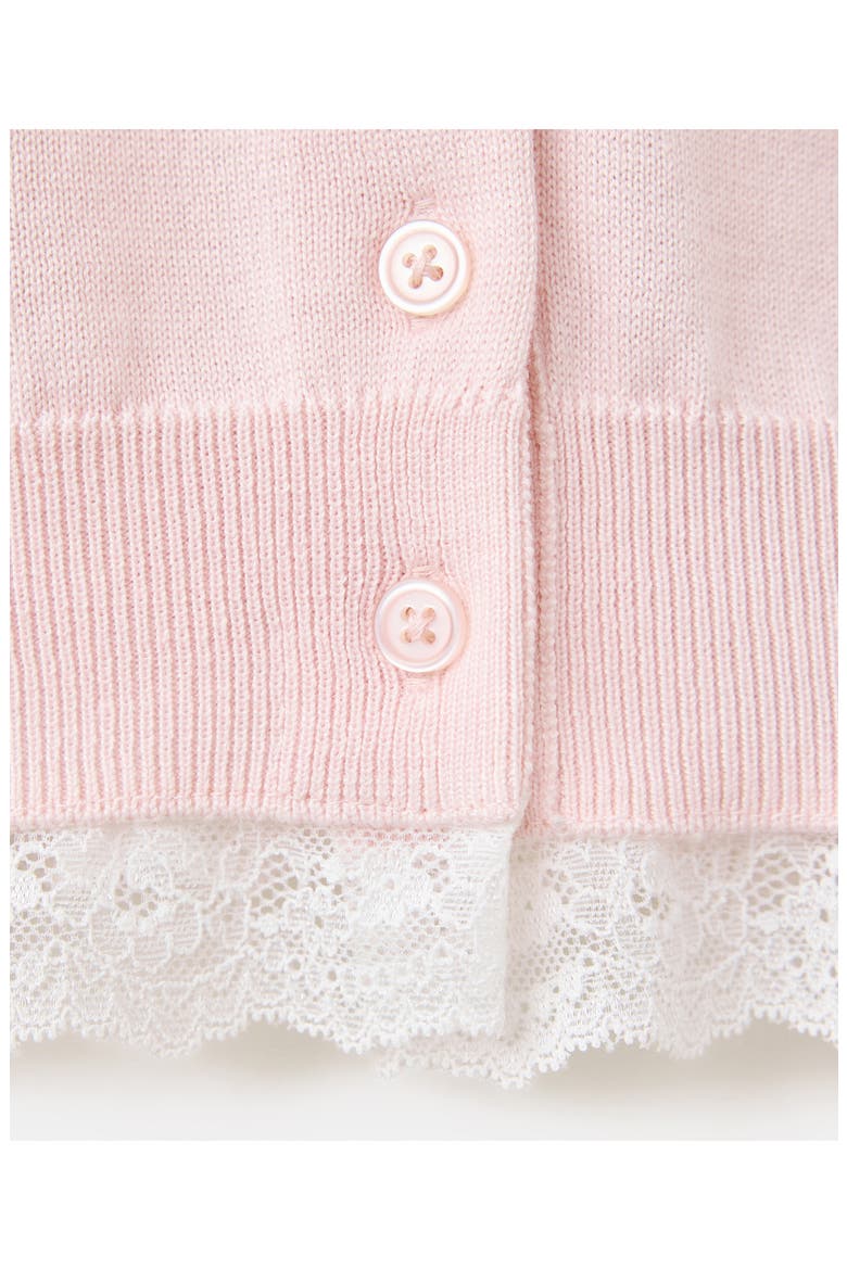 Camelia Lace Hem Cardigan, Alternate, color, PASTEL PINK