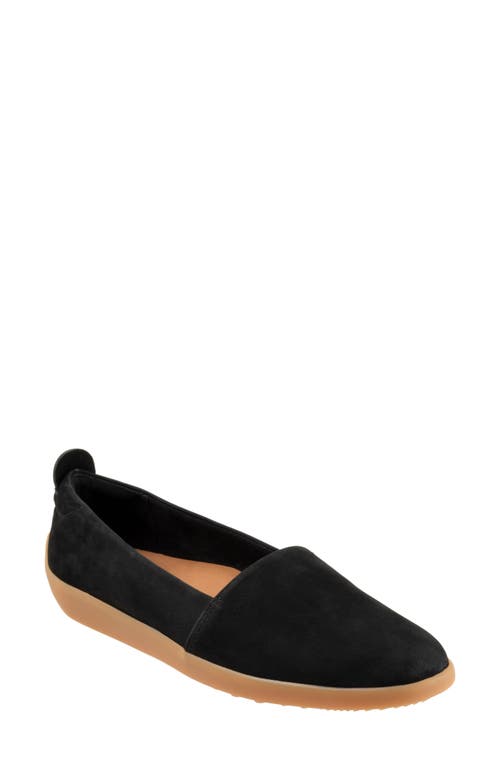 SoftWalk® Deva Flat in Black Nubuck 