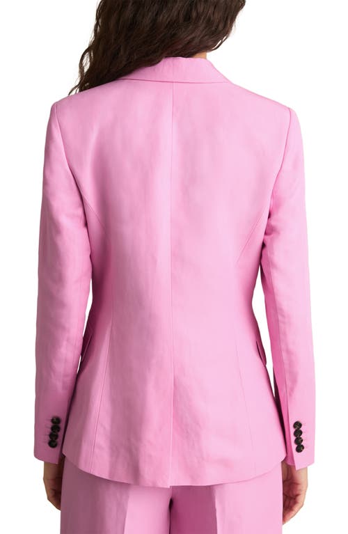 Reiss Pink Single Breasted Suit Jacket With Linen