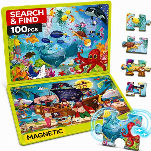 100 PCS Magnetic Kids Jigsaw Puzzle Book