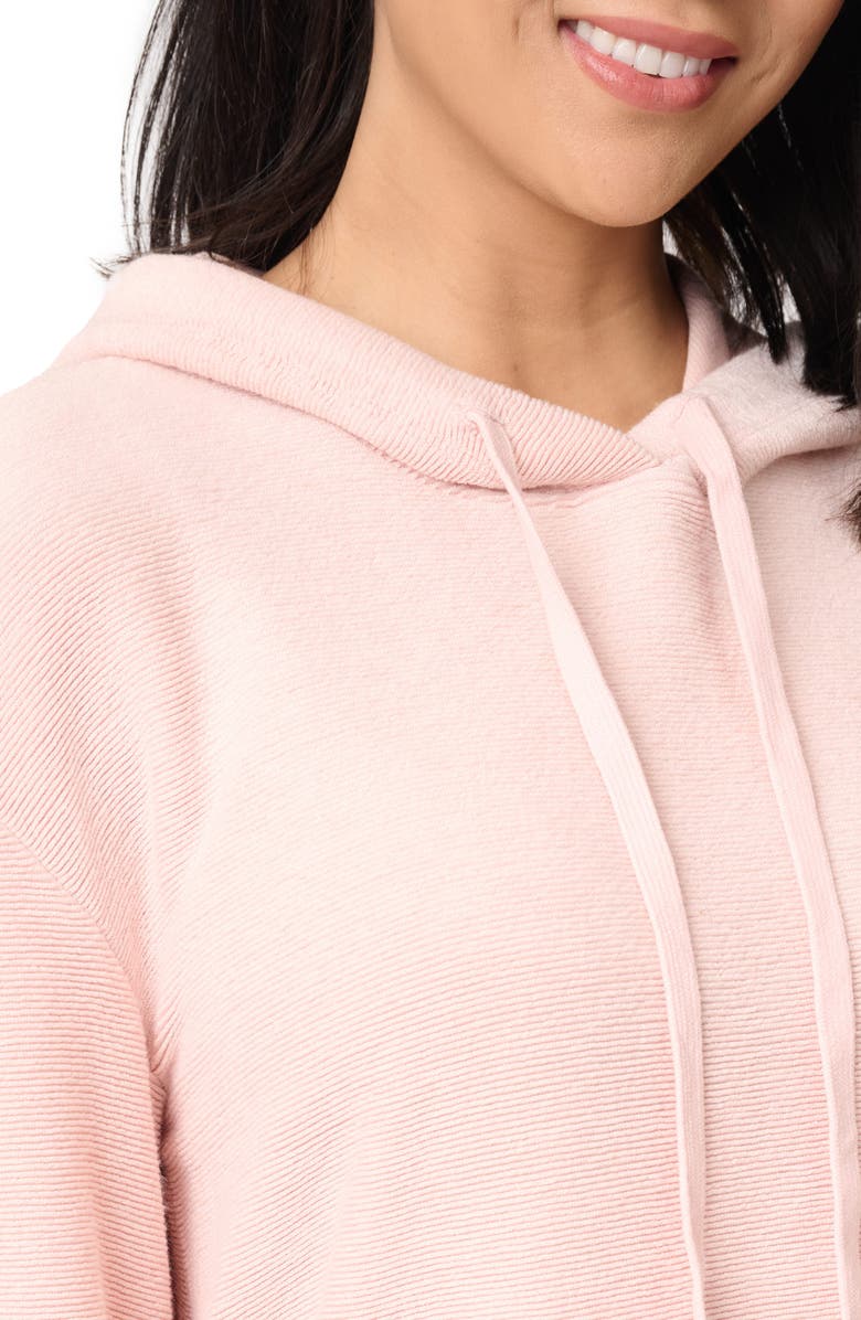 GIBSONLOOK Low Key Luxe Rib Hoodie, Alternate, color, Pink Whip