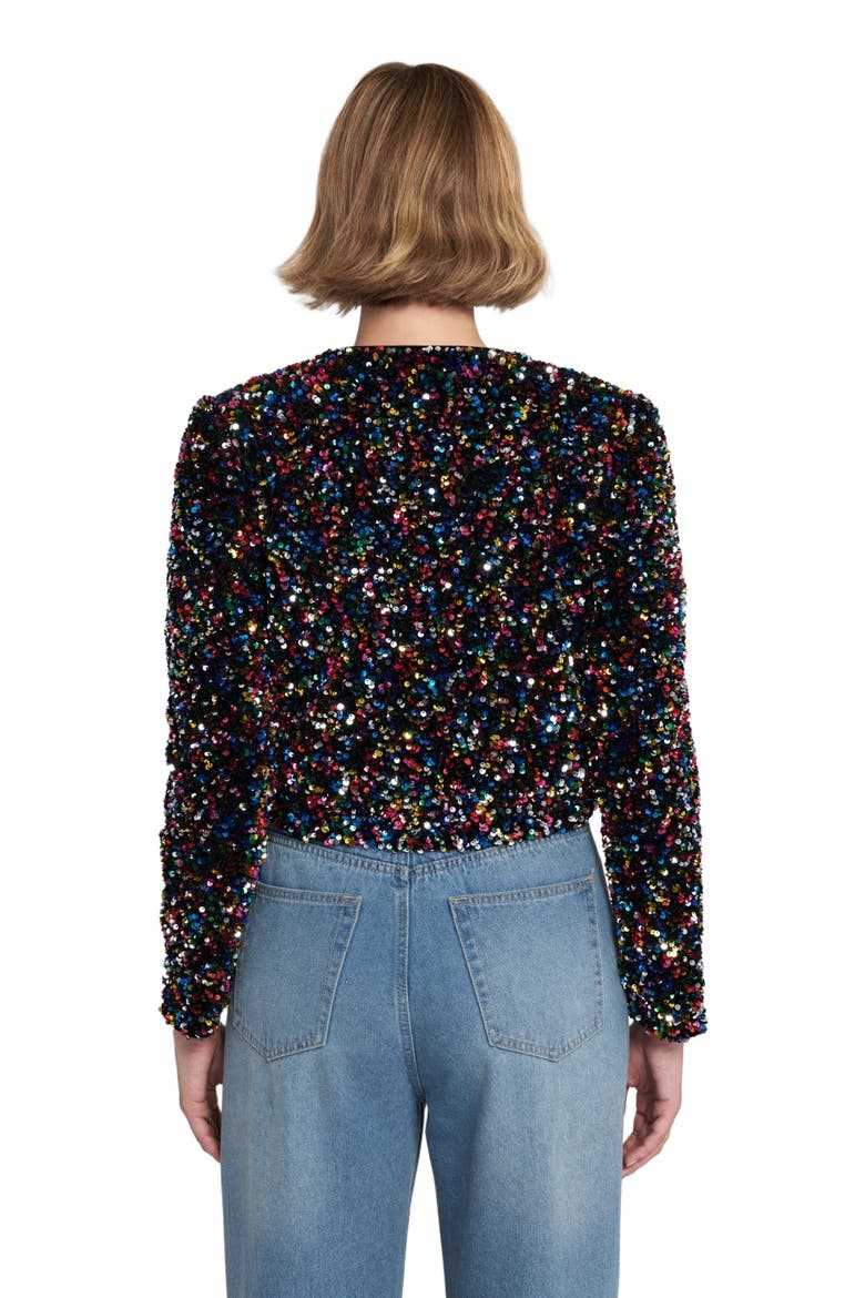 Sequin Cropped Jacket, Alternate, color, Multi