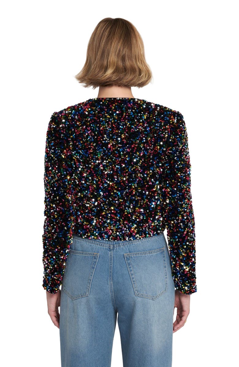ELLE Collection Sequin Cropped Jacket, Alternate, color, Multi