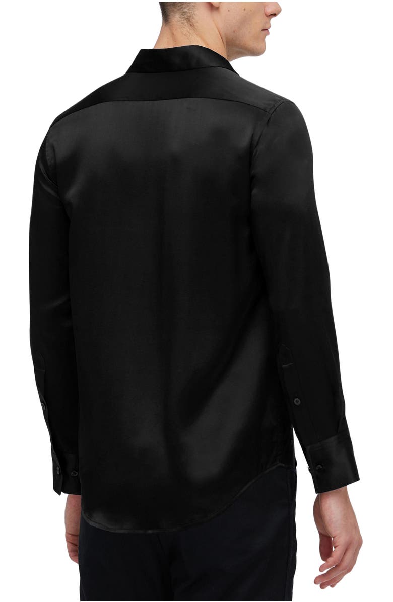 Lilysilk Mulberry Silk Basic Mens Shirt, Alternate, color, Black