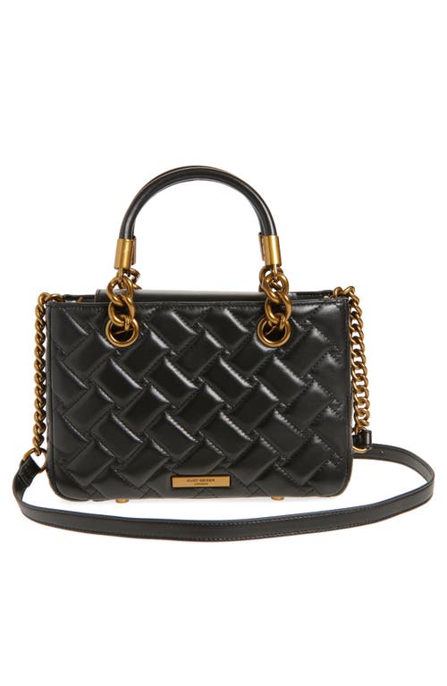 Kurt Geiger London Square Kensington Quilted Leather Top Handle Bag In Black