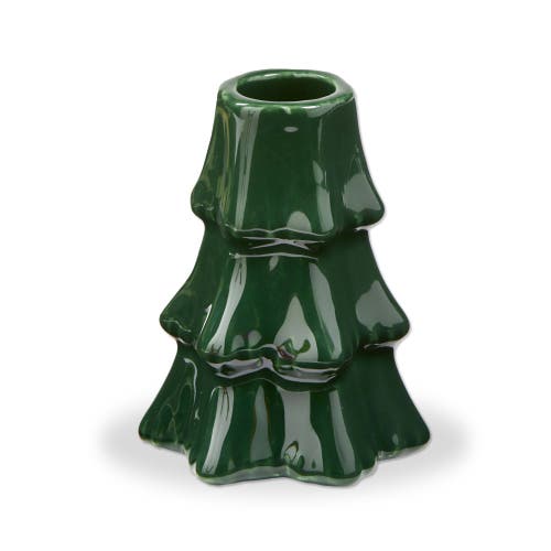 Tag Small Pine Tree Taper Candle Holder Green Ceramic Christmas