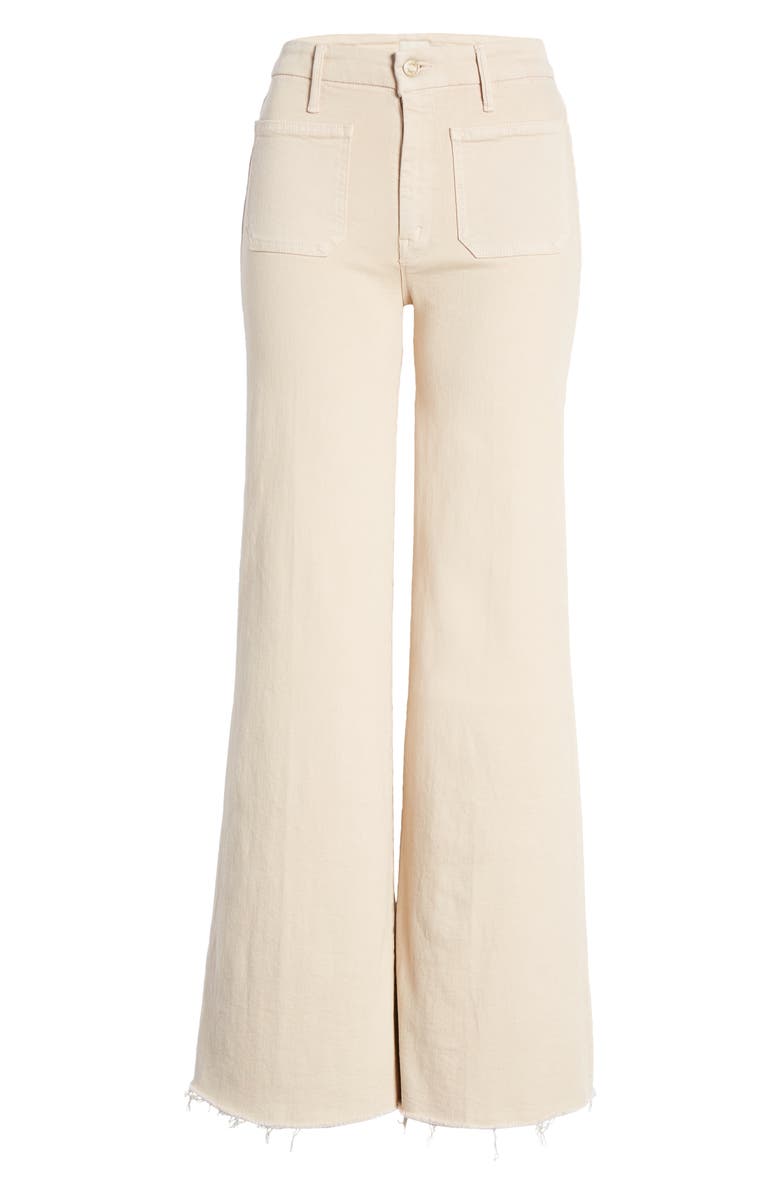 MOTHER The Patch Pocket Roller High Waist Fray Hem Wide Leg Khaki Pants, Alternate, color, 