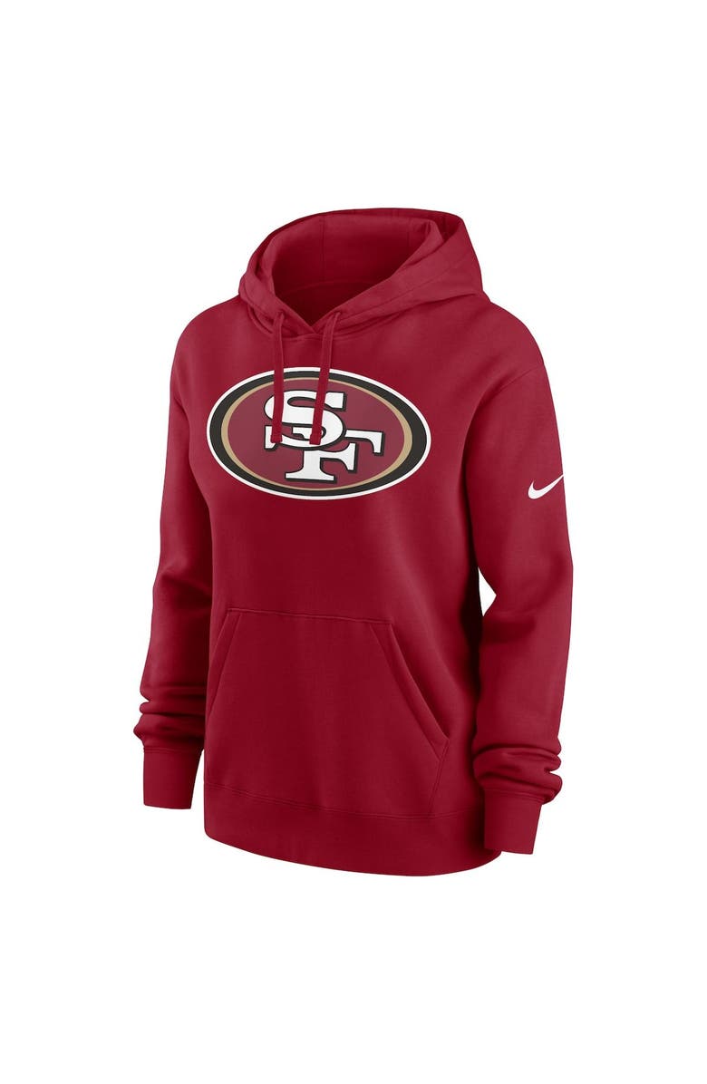 Nike Women's Nike Scarlet San Francisco 49ers Team Logo Club Fleece Pullover Hoodie, Alternate, color,