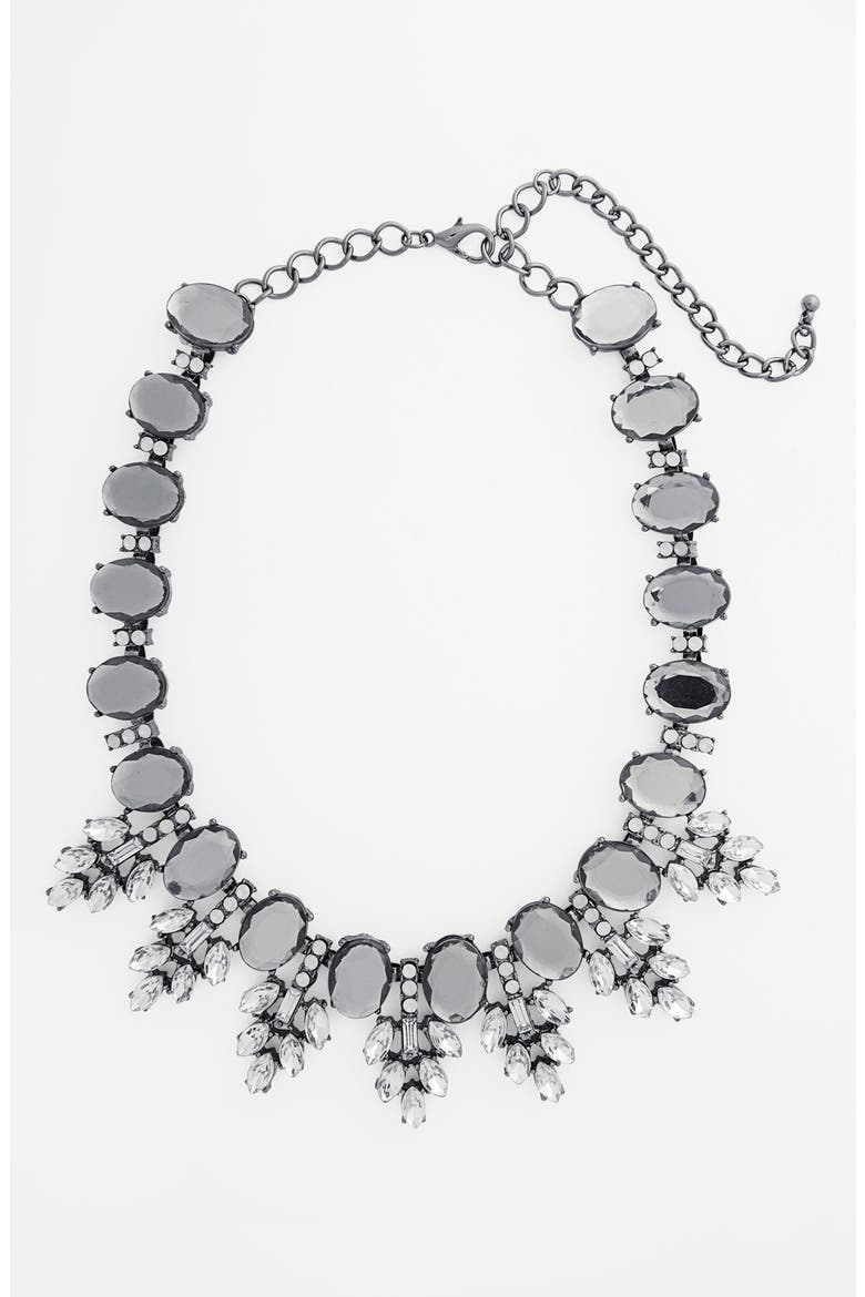 Crystal Frontal Necklace, Alternate, color, BLACK/ DIAMOND