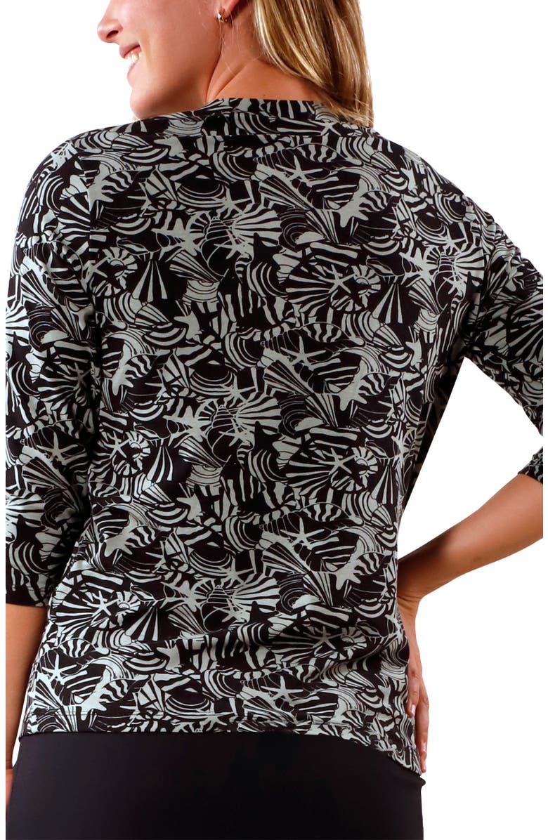 UV Skinz 3/4 Sleeve V-Neck R&R Tee, Alternate, color, Shadow Shells