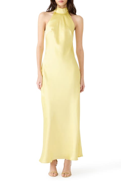 Lara Satin Bias Cut Maxi Dress