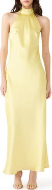 Steve Madden Lara Satin Bias Cut Maxi Dress