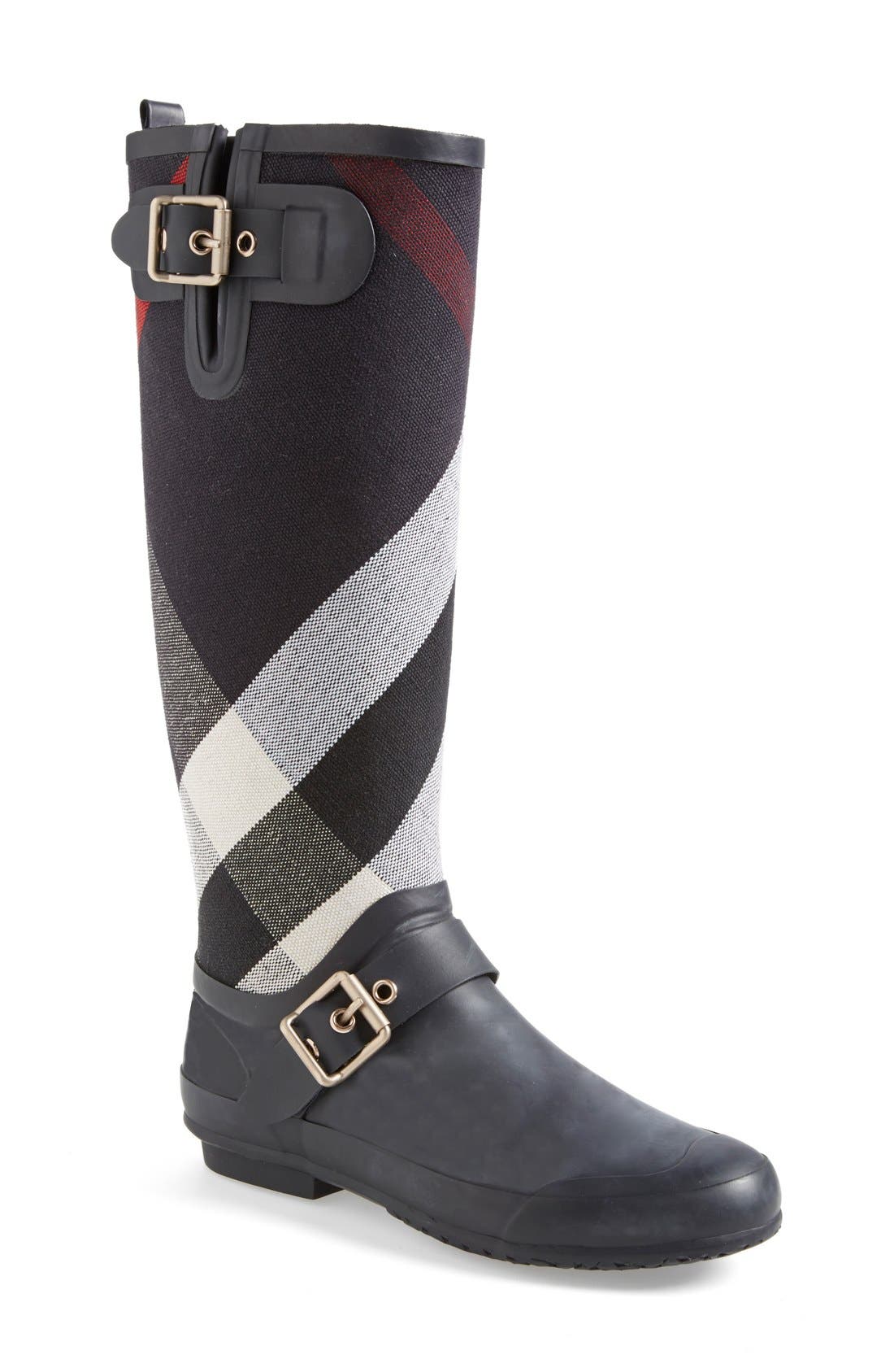 'Birkback' Rain Boot, Main, color, NAVY