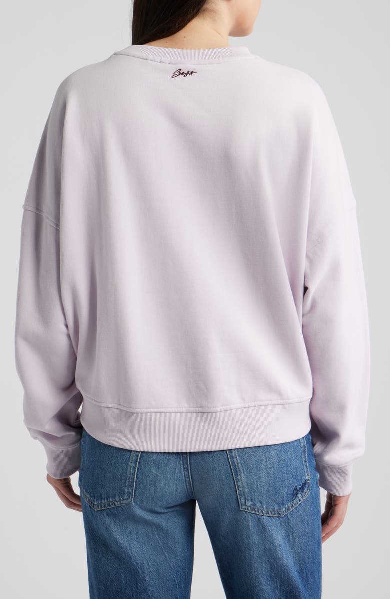 BOSS Orange Ever Valentine Graphic Cotton Sweatshirt, Alternate, color, Purple