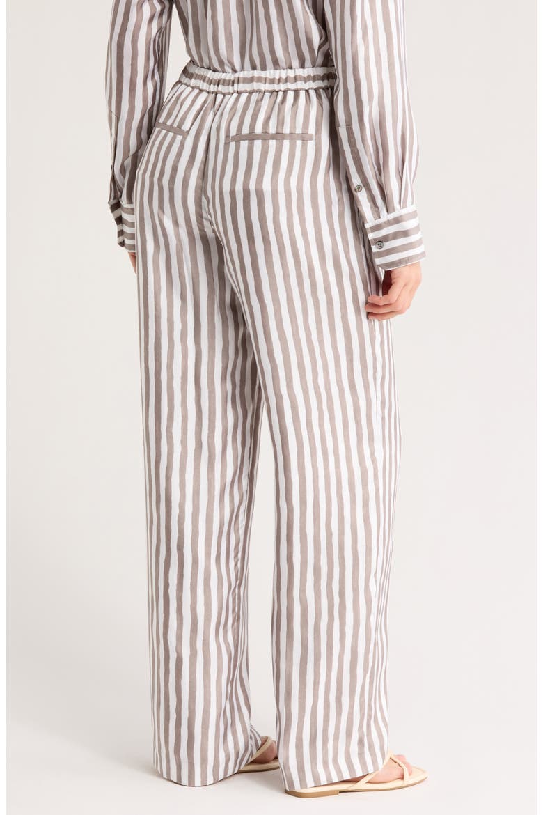 Relax Stripe Silk Pull-On Pants, Alternate, color, CINDR MULT