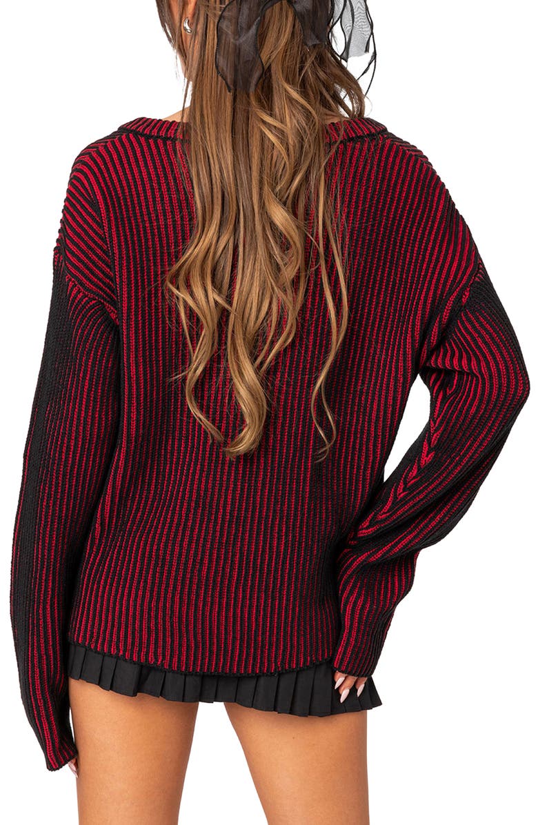 EDIKTED Oversize Contrast Rib Sweater, Alternate, color,