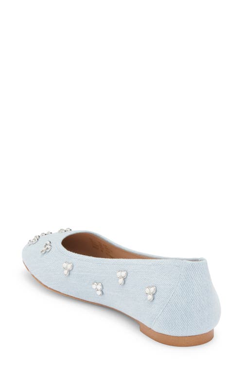 Stuart Weitzman Tammy Crystal Embellished Ballet Flat In Blue