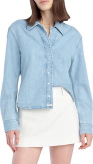 Favorite Daughter The Ace Denim Snap Front Top