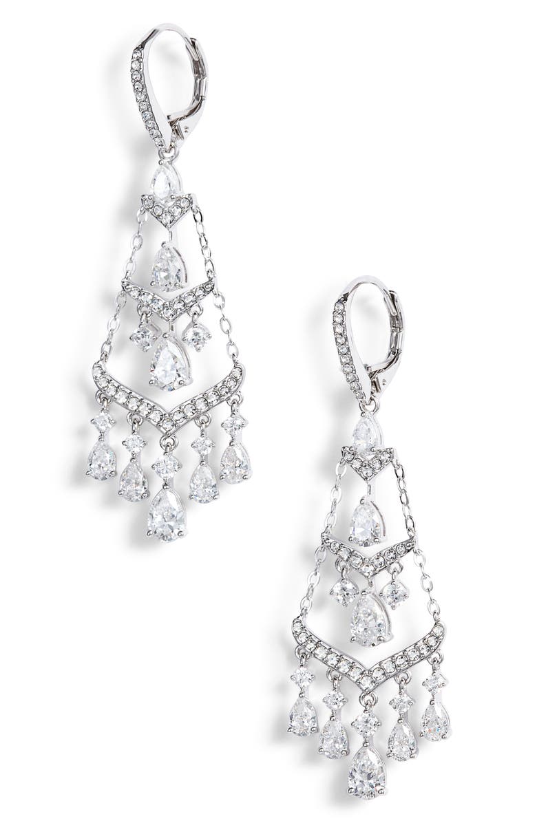 Nadri Chandelier Earrings, Main, color, 